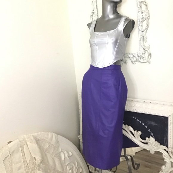 VINTAGE Chia Purple Leather Jacket - Picture 15 of 16